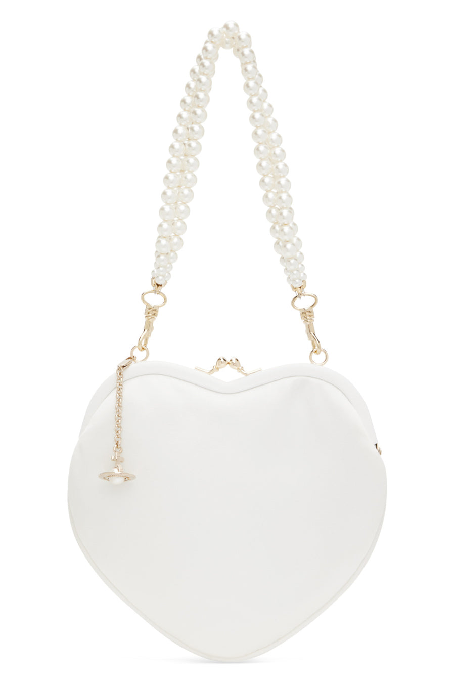 VIVIENNE WESTWOOD BELLE HEART FRAME PURSE IN IVORY