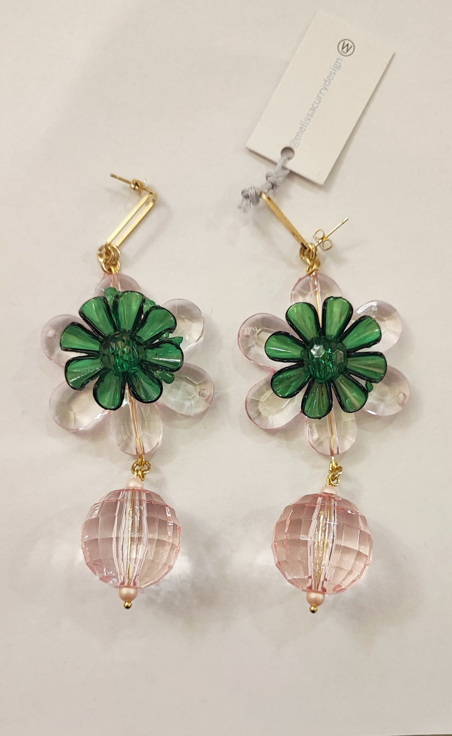 MELISSA CURRY FLEURS CITRUS EARRINGS IN ROSE AND GREEN