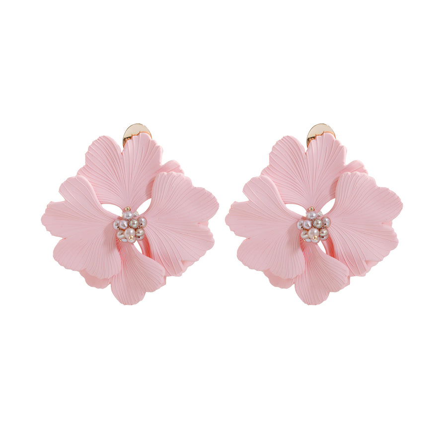 MELISSA CURRY GINKO ROSE PINK EARRING