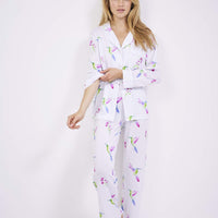 STRIPE & STARE PYJAMA SET HUMMINGBIRD
