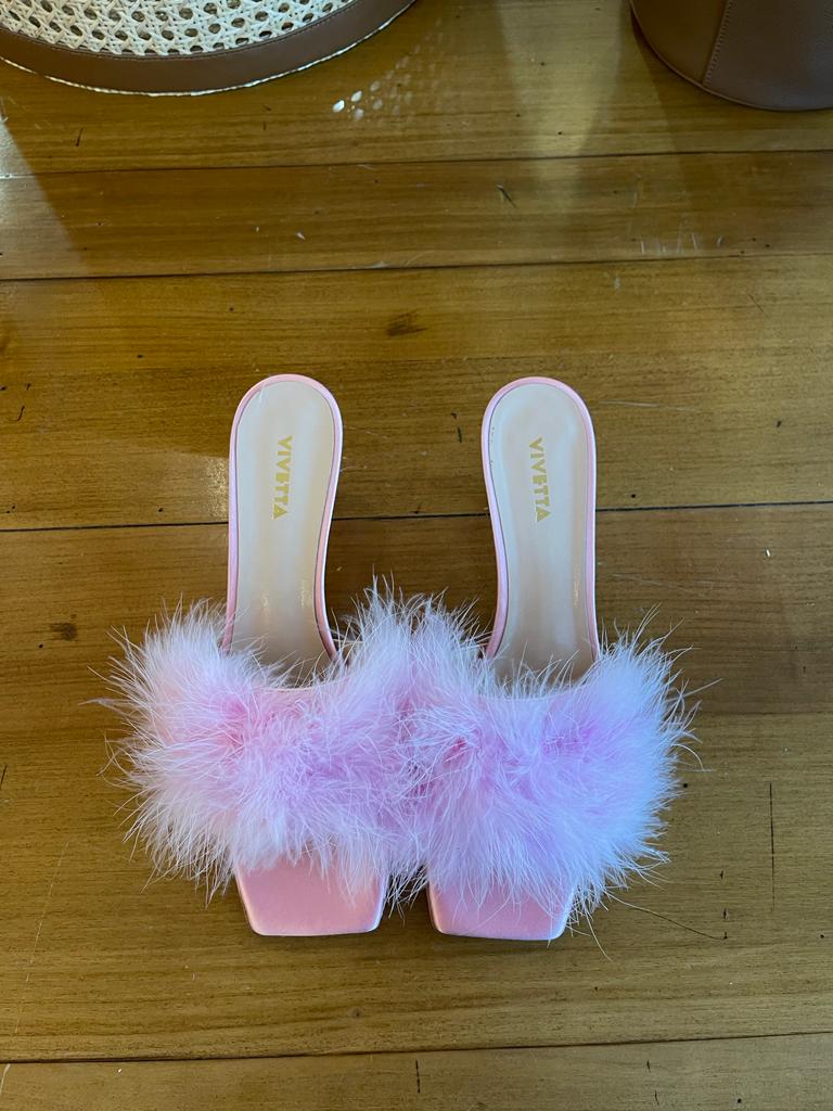VIVETTA FEATHER MULES IN PINK