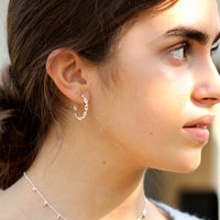 MARY K SILVER LINK HOOP EARRINGS