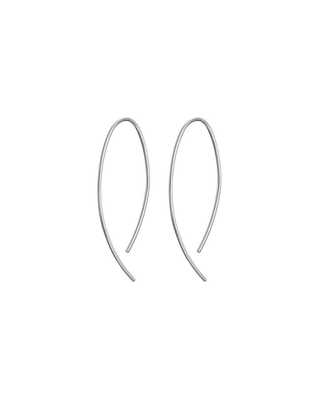 MARY K SILVER SMALL FINE CURVE EARRINGS