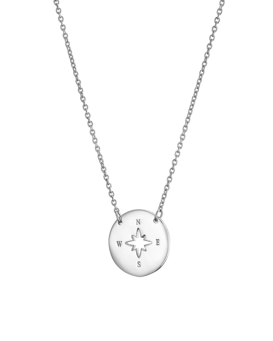 MARY K SILVER CUTOUT COMPASS NECKLACE