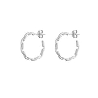 MARY K SILVER LINK HOOP EARRINGS