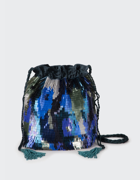OLIVIA DAR IKAT BAG IN BLUE CAMO