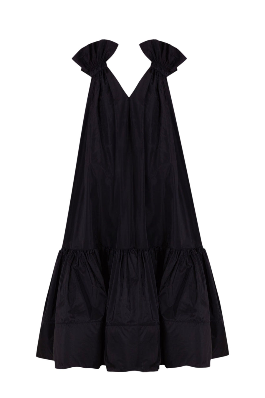 THE 2ND SKIN MIDI TAFFETA BOW DRESS WITH STRAPS. Available in two colours - Black and Pink